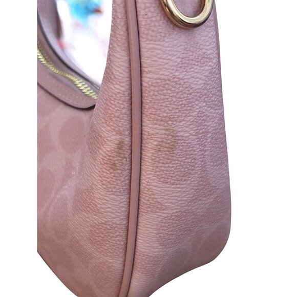 Coach Powder Pink Carmen Mini Crossbody Bag In Signature Canvas CAM83 Sold As Is - Picture 7 of 10